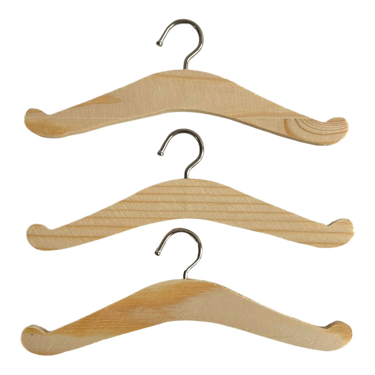 Wooden Hangers For Dolls' Clothes (Set of 3)