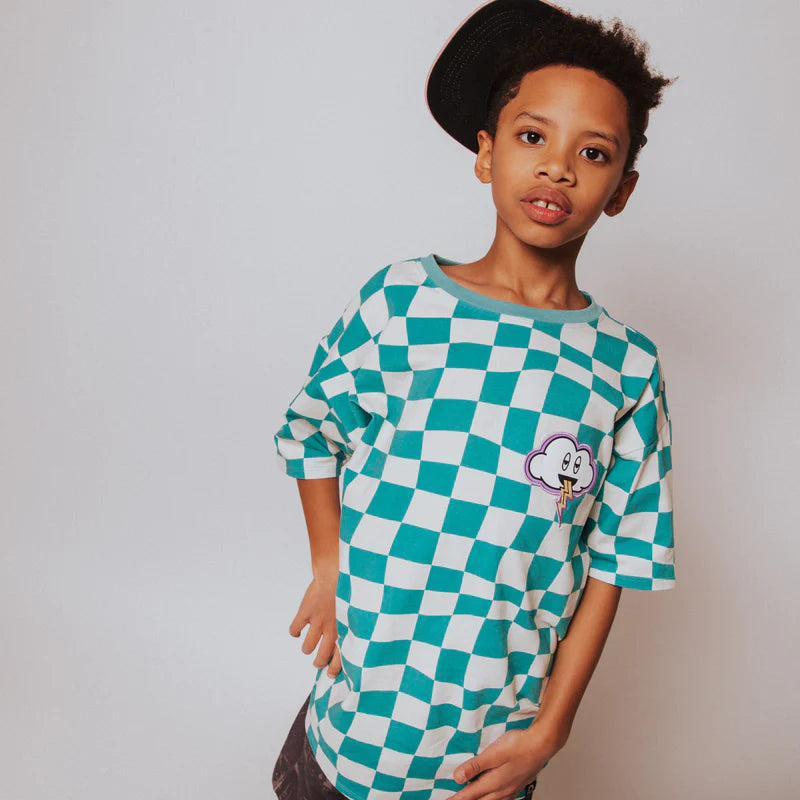 Drop Shoulder Kids Tee - 'Checked by Lennon'