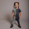 Short Sleeve Hip Pocket Rag Romper- Wild Child- Leopard Dip Dye