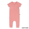Short Sleeve Henley Essentials Rag Romper- Multiple Colors